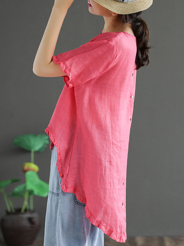 Original Irregularity Solid T-Shirts Tops