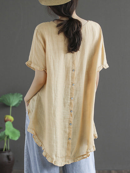 Original Irregularity Solid T-Shirts Tops