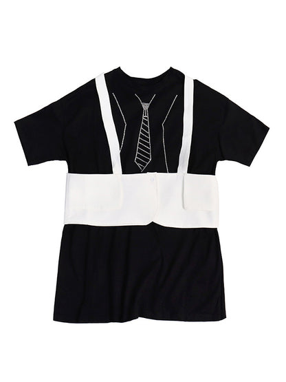 Two Pieces Printed Irregular Dress