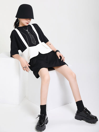 Two Pieces Printed Irregular Dress
