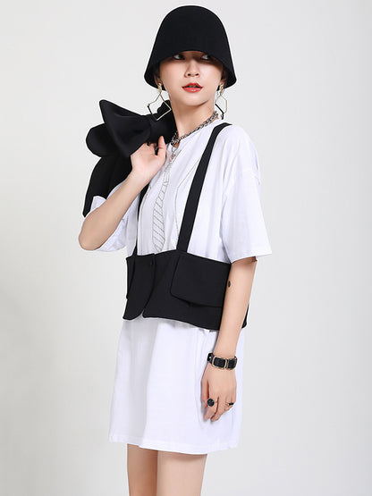 Two Pieces Printed Irregular Dress