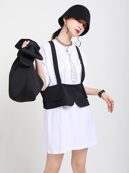 Two Pieces Printed Irregular Dress