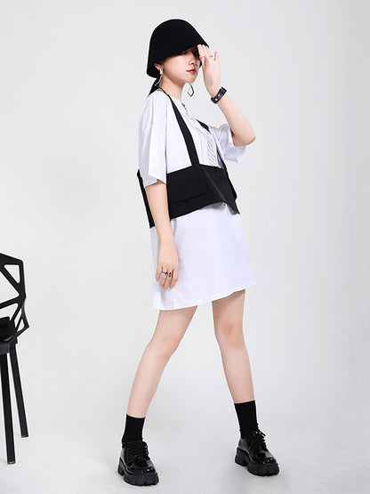 Two Pieces Printed Irregular Dress