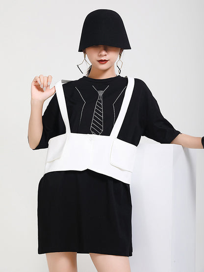 Two Pieces Printed Irregular Dress