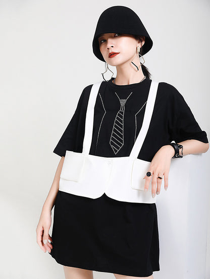 Two Pieces Printed Irregular Dress