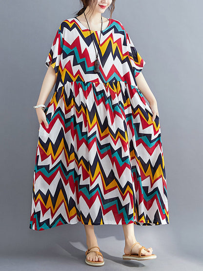 Original Printed Round-Neck Dress
