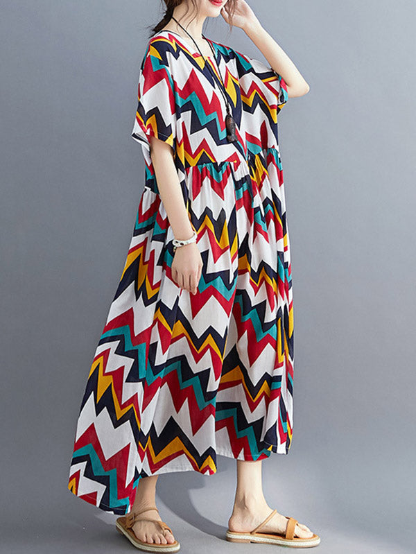 Original Printed Round-Neck Dress