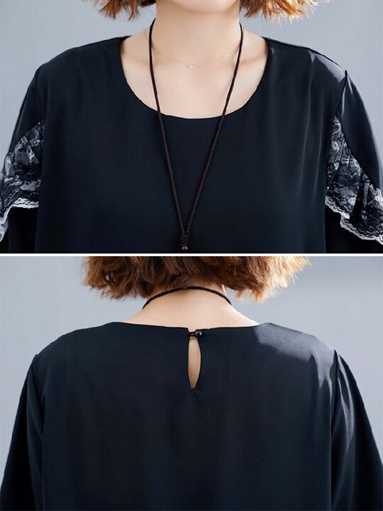 Original Chiffon Flared Sleeve Dress