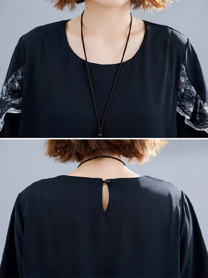 Original Chiffon Flared Sleeve Dress