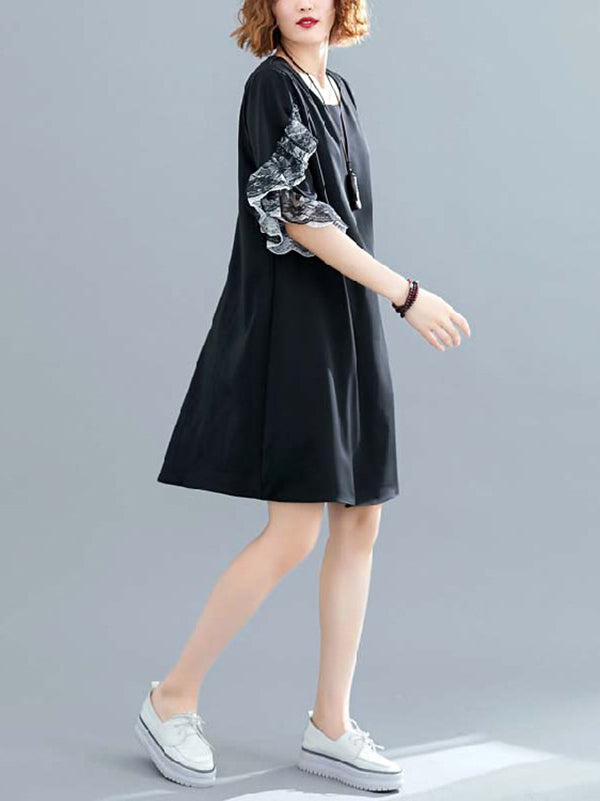Original Chiffon Flared Sleeve Dress