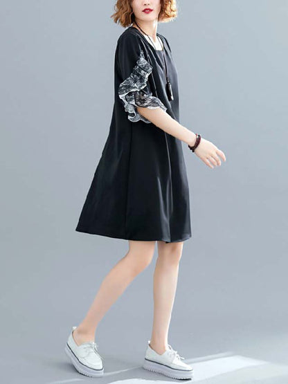 Original Chiffon Flared Sleeve Dress