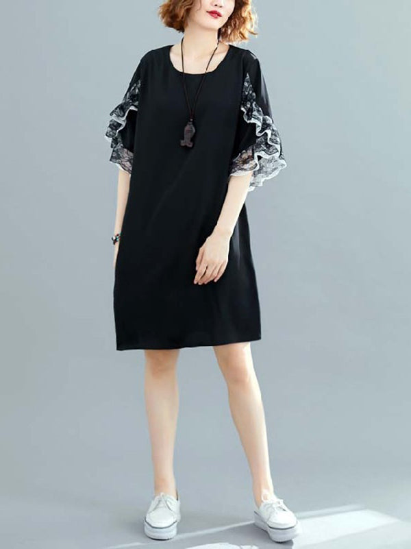Original Chiffon Flared Sleeve Dress