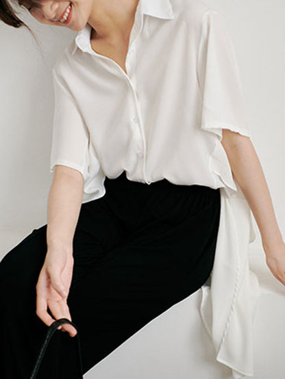 Original Lapel Irregularity Blouses&Shirts Tops