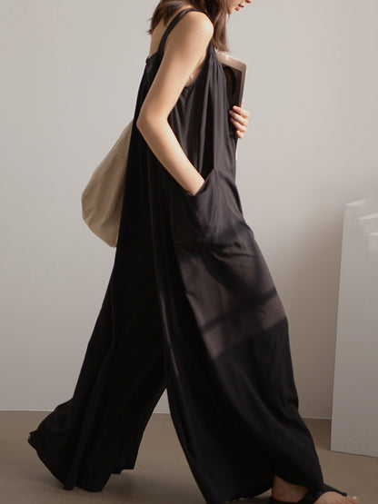 Original Solid Empire Elasticity Wide Leg Jumpsuits