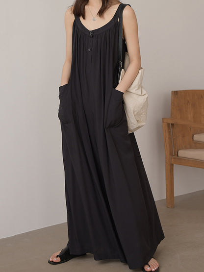 Original Solid Empire Elasticity Wide Leg Jumpsuits