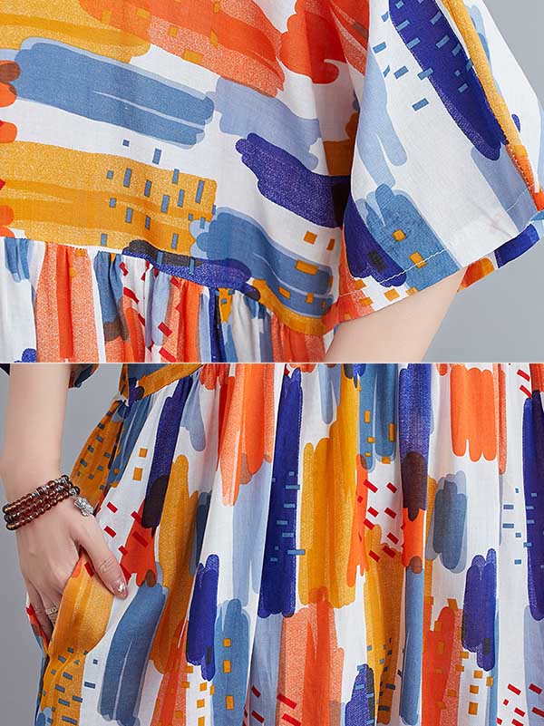 Original Print Round-Neck Dress