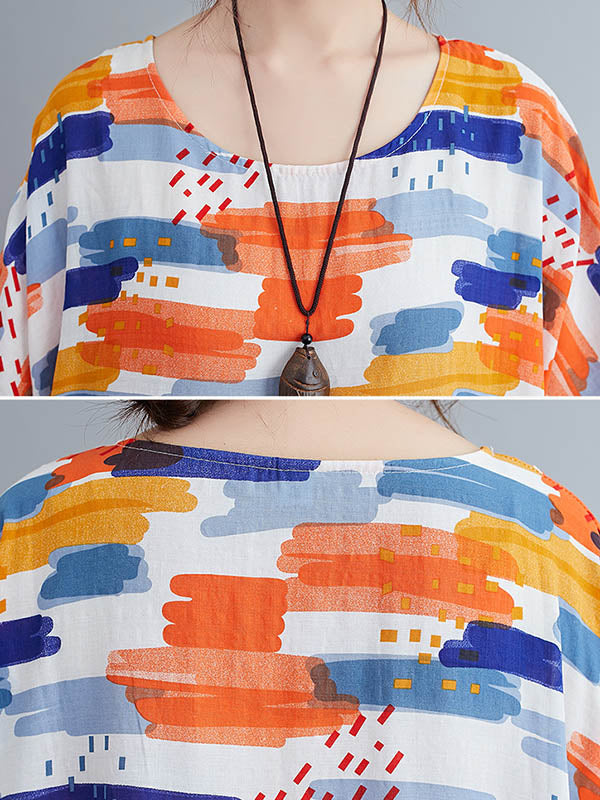 Original Print Round-Neck Dress