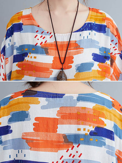 Original Print Round-Neck Dress