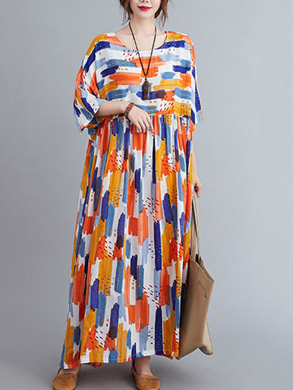 Original Print Round-Neck Dress