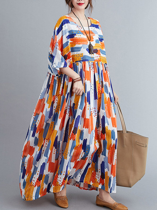 Original Print Round-Neck Dress