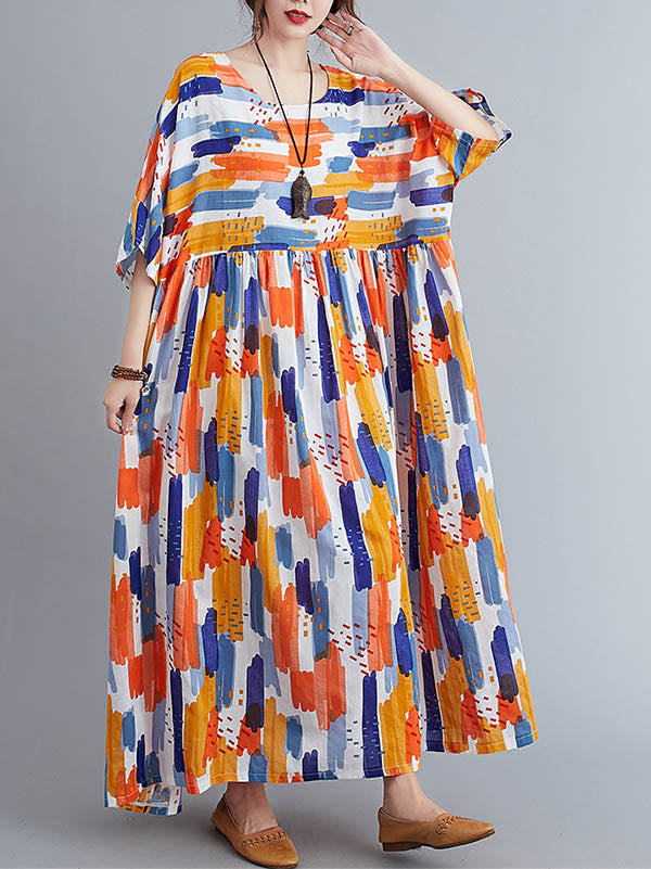 Original Print Round-Neck Dress