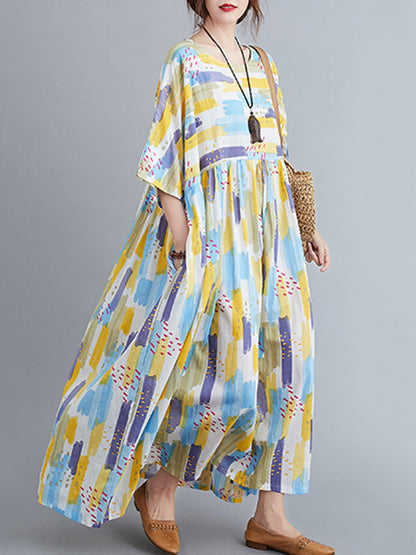 Original Print Round-Neck Dress