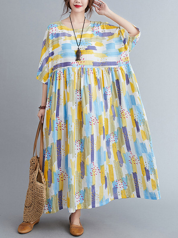 Original Print Round-Neck Dress