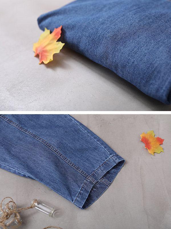 Original Solid Denim Hoodies&Sweatshirts