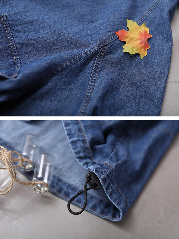 Original Solid Denim Hoodies&Sweatshirts