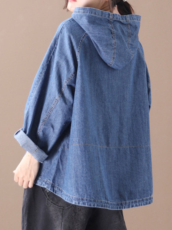 Original Solid Denim Hoodies&Sweatshirts