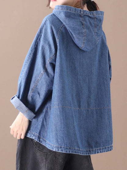 Original Solid Denim Hoodies&Sweatshirts