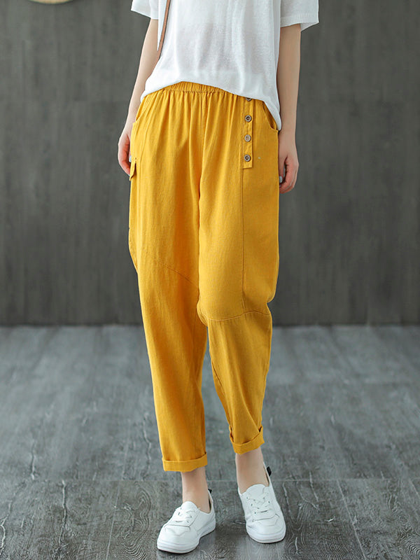 Casual Elasticity Waist Pants Bottoms