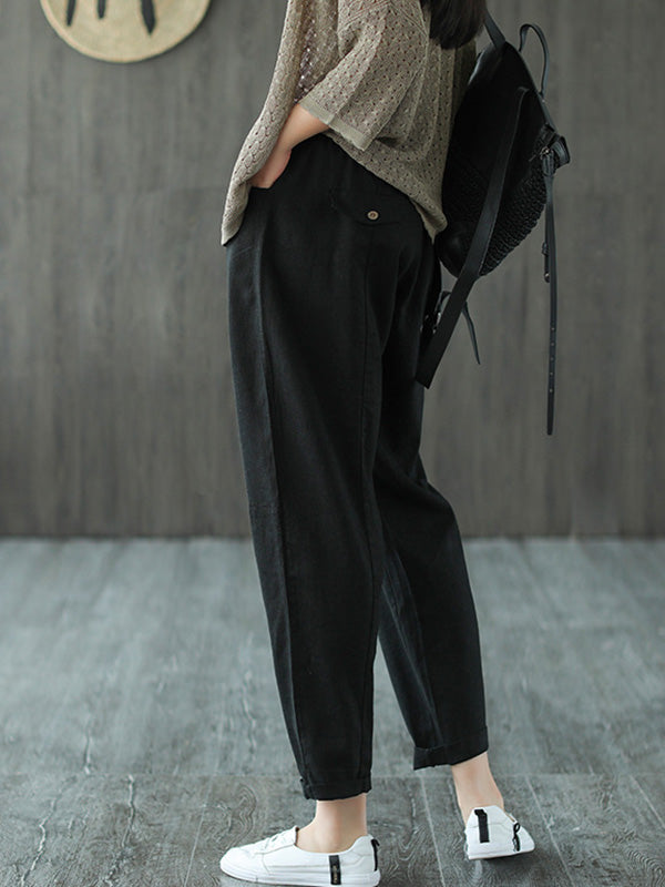 Casual Elasticity Waist Pants Bottoms