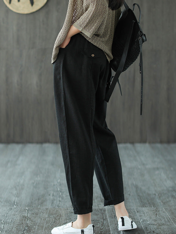 Casual Elasticity Waist Pants Bottoms