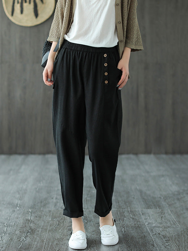 Casual Elasticity Waist Pants Bottoms