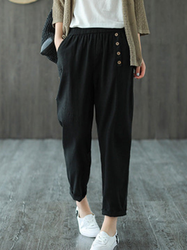 Casual Elasticity Waist Pants Bottoms