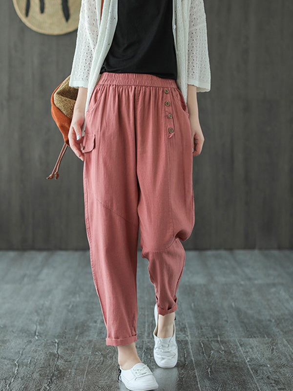Casual Elasticity Waist Pants Bottoms
