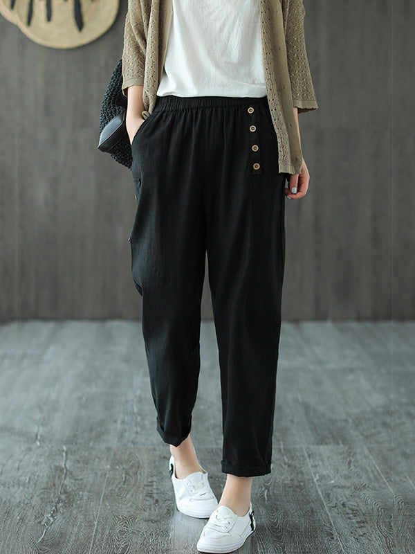 Casual Elasticity Waist Pants Bottoms