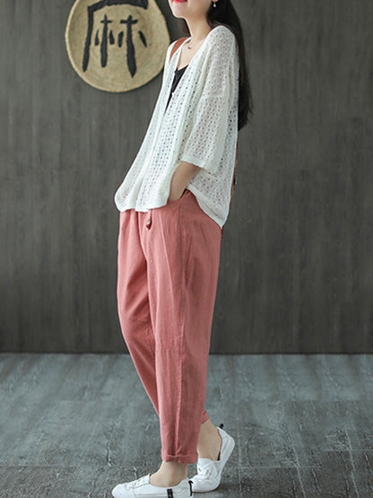 Casual Elasticity Waist Pants Bottoms