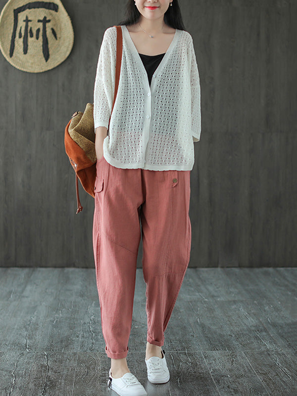 Casual Elasticity Waist Pants Bottoms