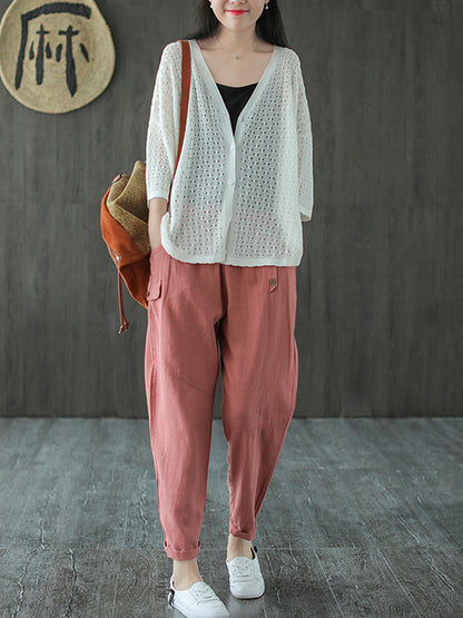 Casual Elasticity Waist Pants Bottoms