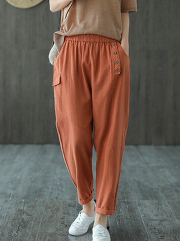 Casual Elasticity Waist Pants Bottoms