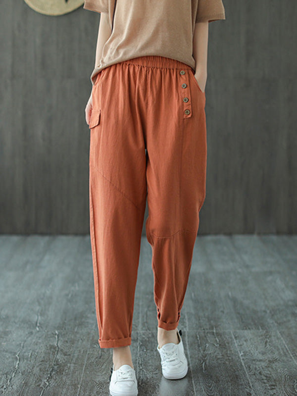 Casual Elasticity Waist Pants Bottoms
