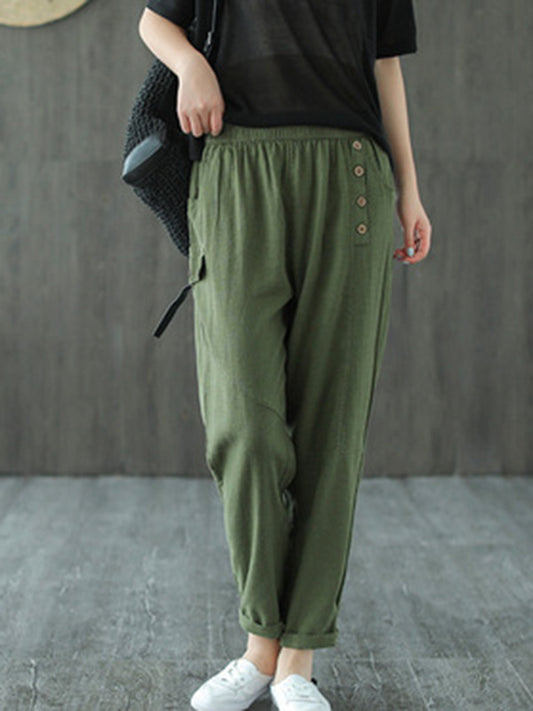 Casual Elasticity Waist Pants Bottoms
