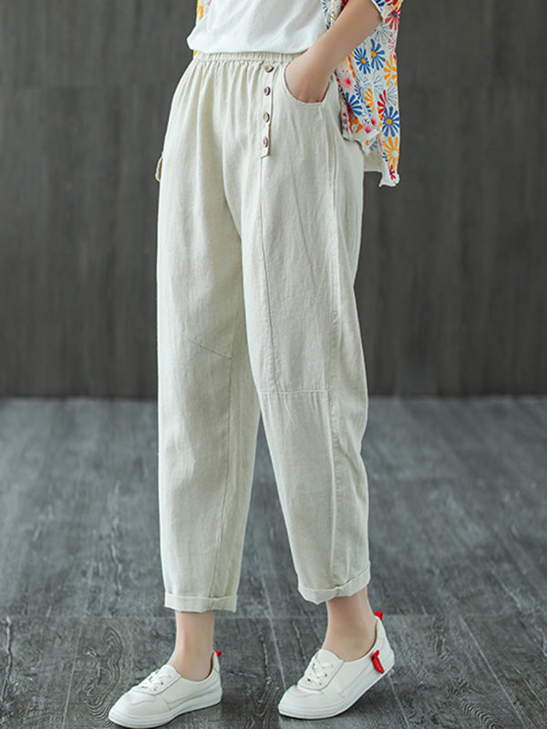Casual Elasticity Waist Pants Bottoms