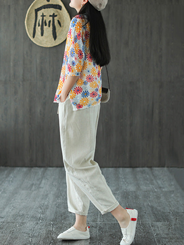Casual Elasticity Waist Pants Bottoms