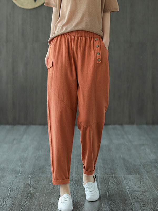Casual Elasticity Waist Pants Bottoms