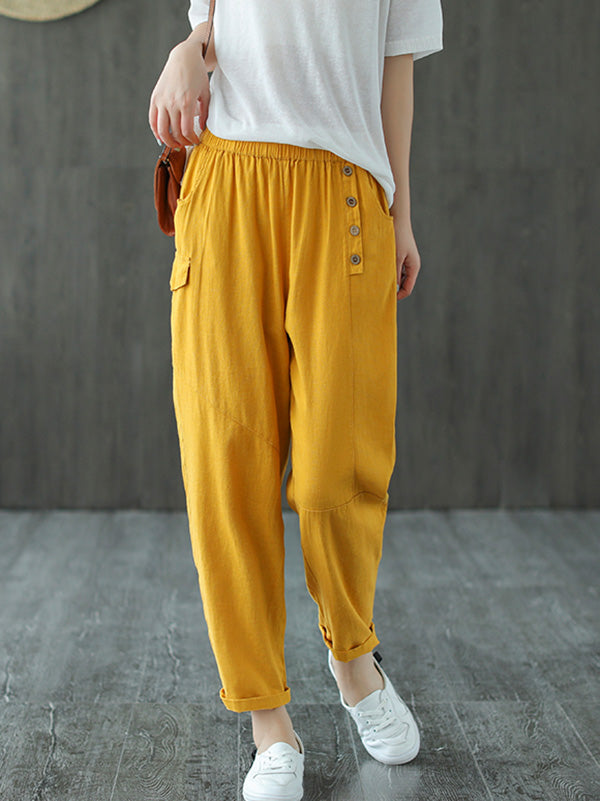 Casual Elasticity Waist Pants Bottoms