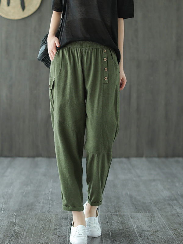 Casual Elasticity Waist Pants Bottoms