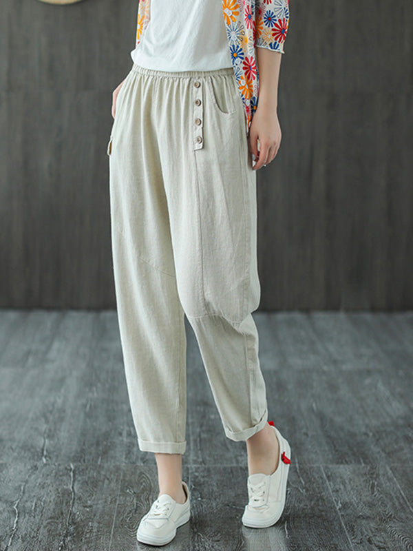 Casual Elasticity Waist Pants Bottoms